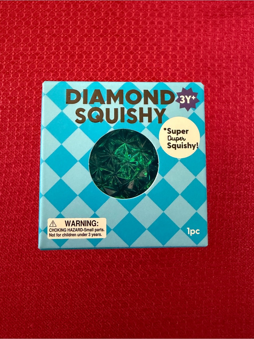 New J'adore Diamond Squishy Textured Sensory Squeeze Squish Toy Blue Ball 3+